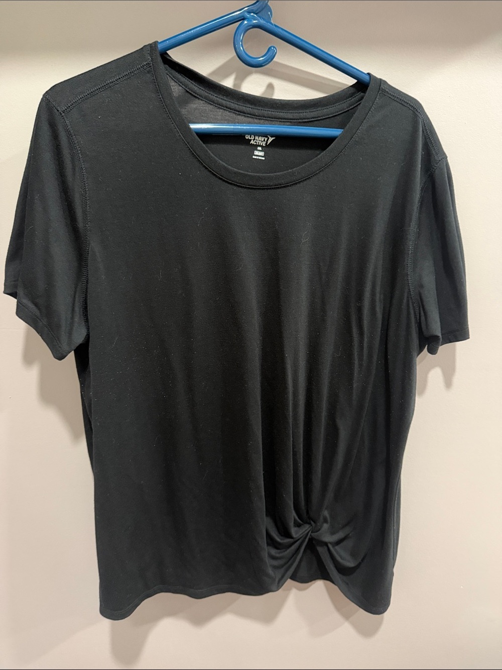 Old Navy Black Short-Sleeve Twist Hem Tee XXL